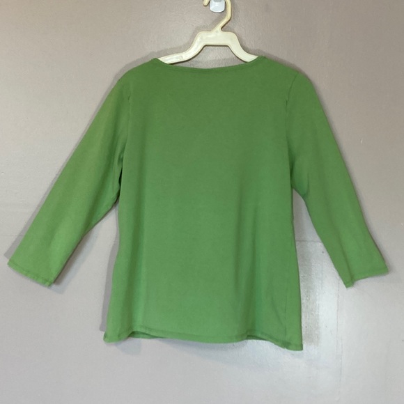Green J.Jill crossover top, small petite - Picture 2 of 9